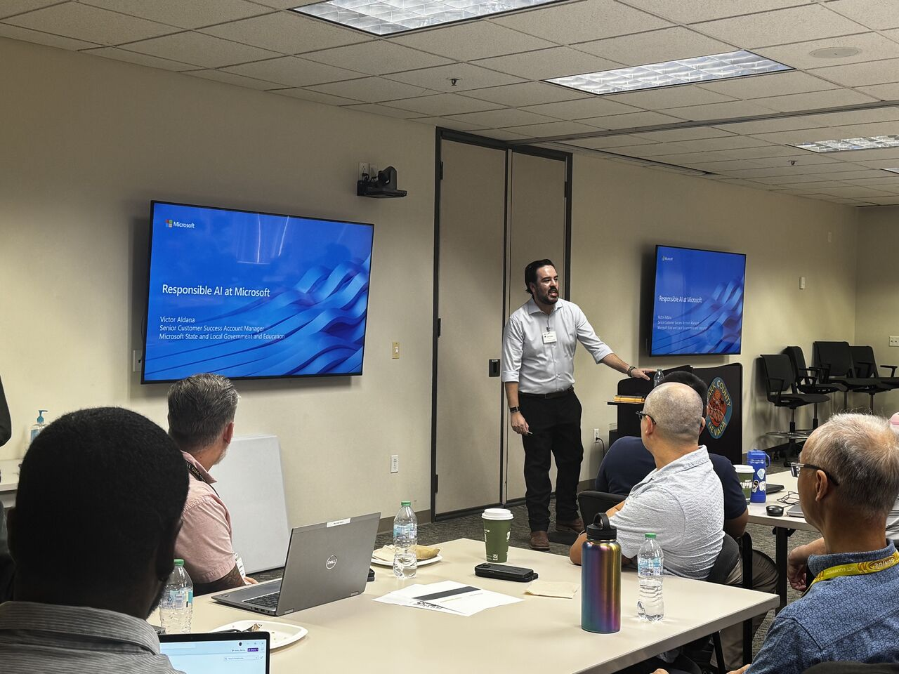 Victor Aldana presenting Responsible AI at Microsoft at Clark County
