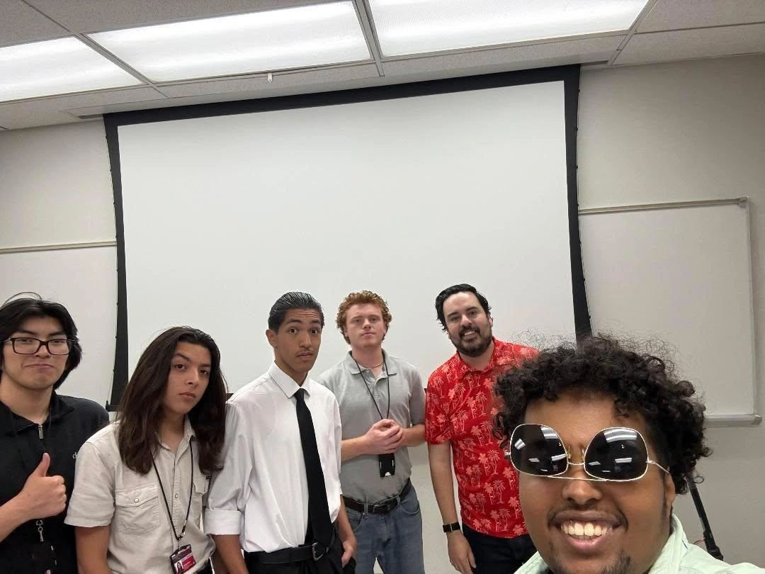 Victor Aldana after a small-group AI session with high school students at UNLV